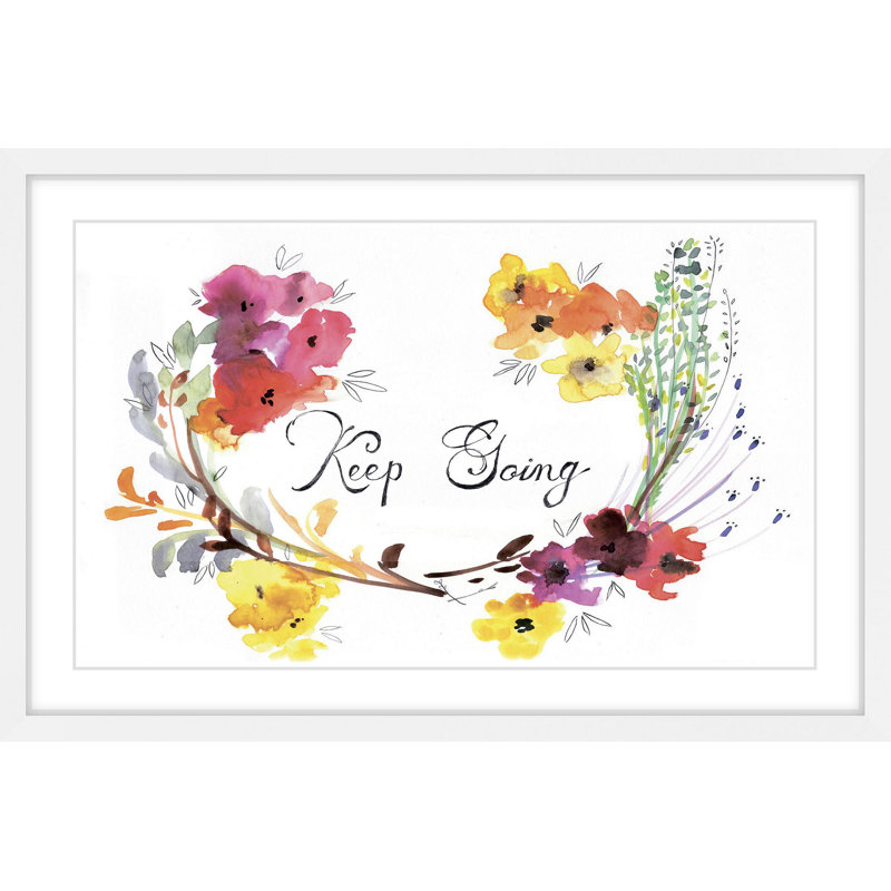 'Keep Going' by Christine Lindstrom Framed Print, 12" H x 18" W x 1.5" D