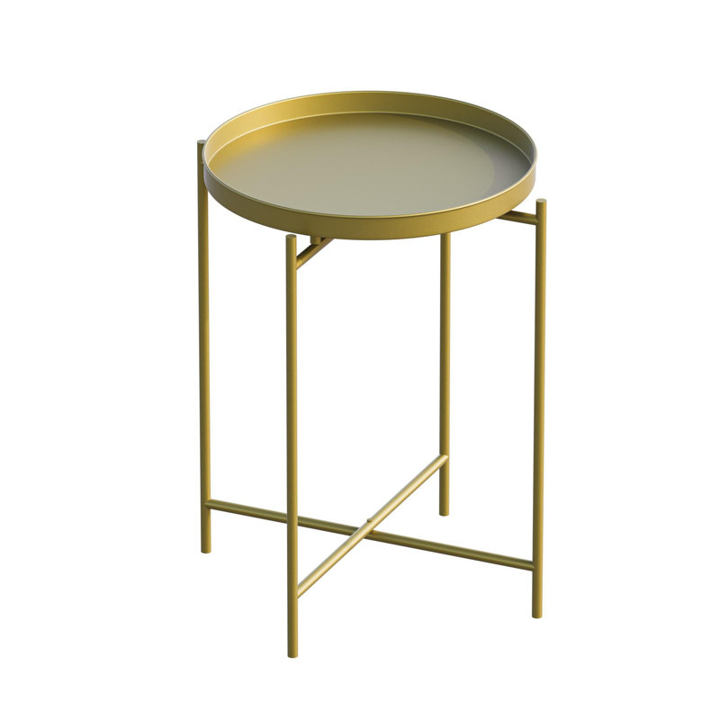 Modern Glam Coffee Table, Gold Finish, 18.1 x 22.0 x 18.1 Inches | 100% Metal Construction, Lightweight at 4.5 lbs | Stylish and Functional Design for Living Room, Novelty Decor Accent, Accessories Not Included