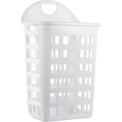 Panier à roulettes United Solutions, capacité de deux boisseaux, blanc, ventilé