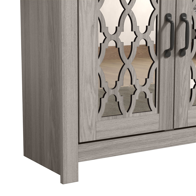 Chessani 16 Pair Shoe Storage Cabinet, Wash Gray