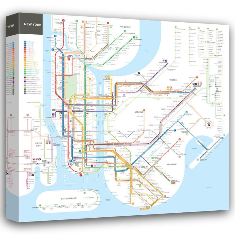 Carte du métro de New York, H 20 po x l 20 po