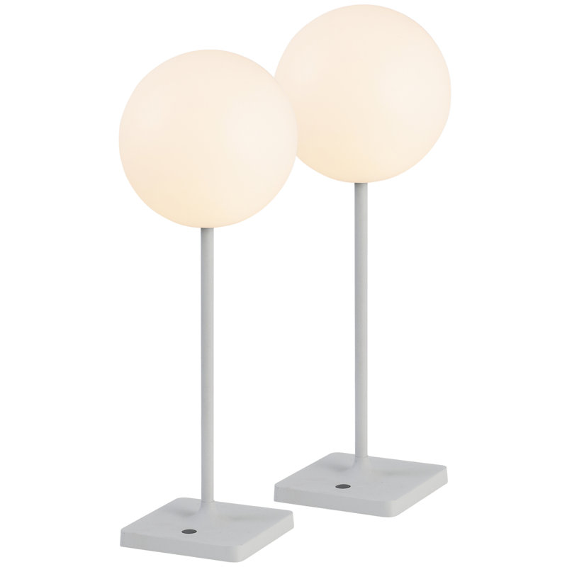 Lampe de table à DEL à intensité variable intégrée et sans fil à intensité variable 17 po Allie, Gris