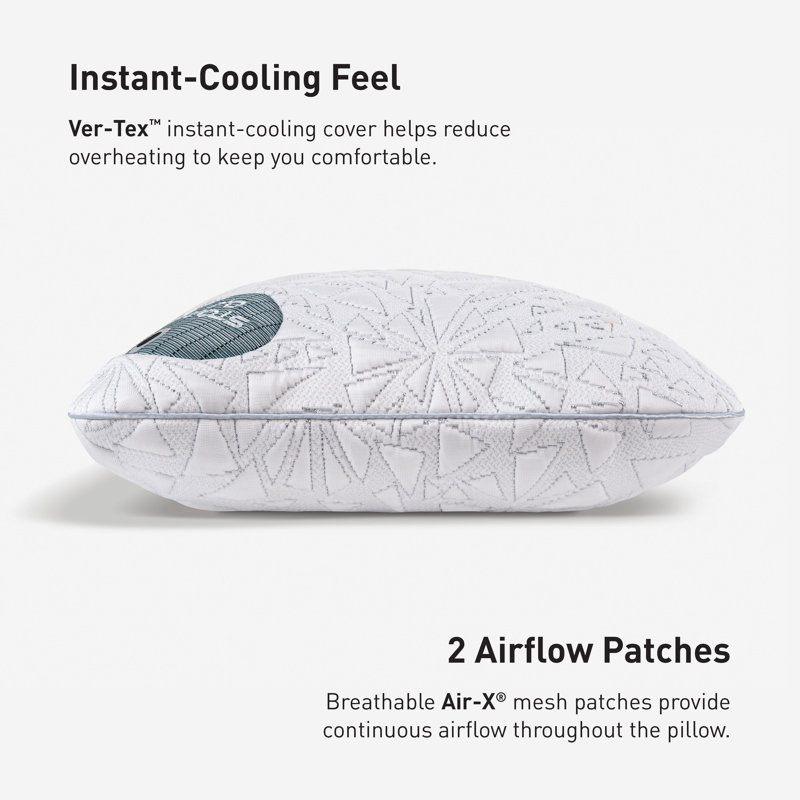 Bedgear Storm Cuddle Curve Performance Cooling Pillow for Side Sleepers- Medium Firmness, 0.0