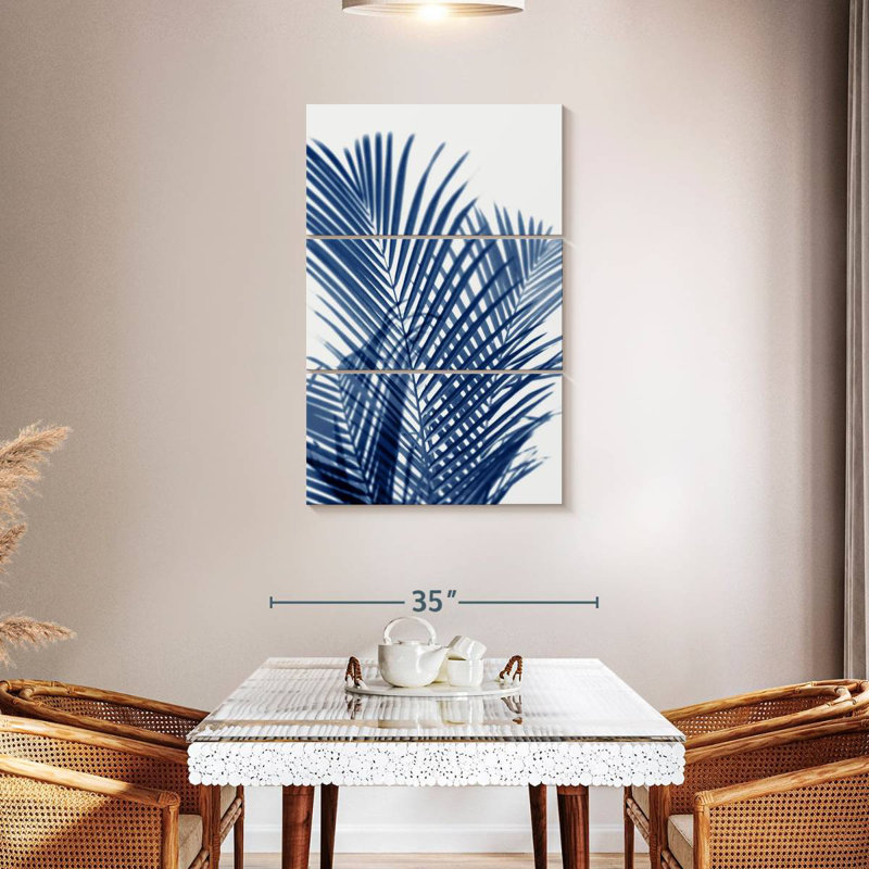 Palm Shadows indigo I, H 45 po x l 28 po