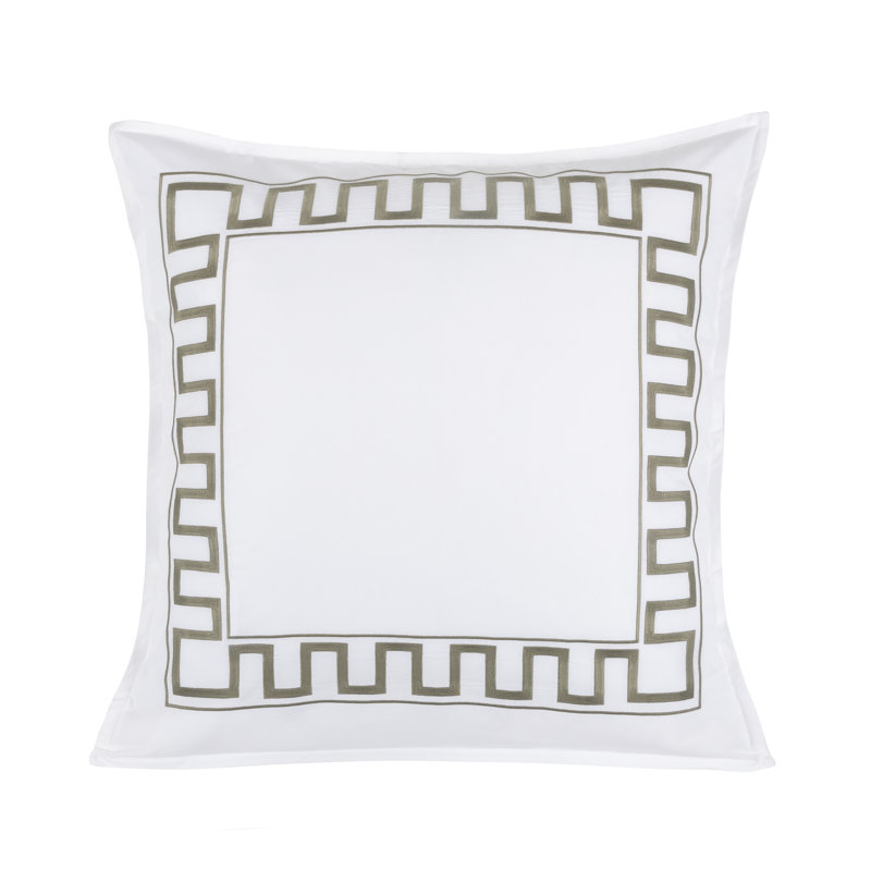 Greek Key Euro Sham by Erin Gates, White/Gray, Euro