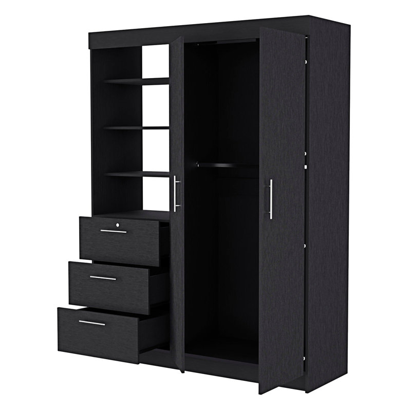 Armoire 3 tablettes Levi, Noir