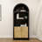 70.9” Tallarched Retro Display Cabinet With Grille Doors - Golden Handle MDF Storage Unit For Home Office/Living Room/Kitchen-122049015