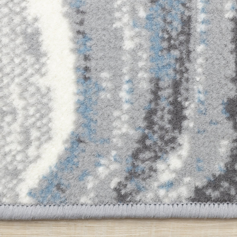 Tapis bleu Fresno, Rectangle 2 pi 7 po x 4 pi 11 po