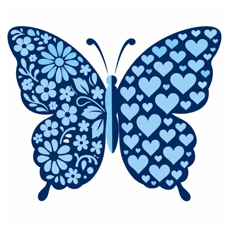 Édredon Blue Butterfly Hearts, Simple extra long