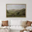«Rustic Countryside», «Vintage Green Mountain Valley Nature Landscape Art, Classic Serene Calm Relax Wall Walls, Large Encadré, Impression Giclée Sur Toile»-119460563-91481727