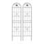 Ensemble de 2 treillis de jardin en métal 86,7 "x 19,7" antirouille pour plantes grimpantes support de fleurs extérieur noir-105950651