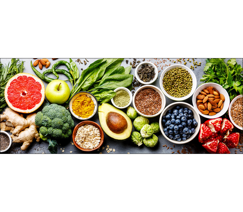 Fruits And Vegetables - Print on Float Glass, 50cm H x 125cm W x 1.4cm D