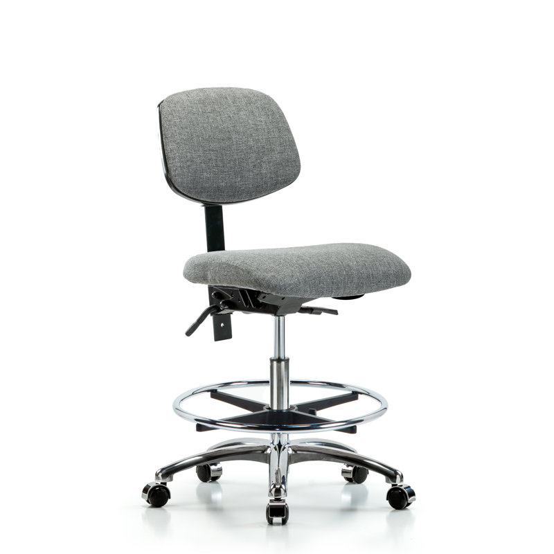 Fauteuil en tissu chromé - Siège inclinable FMBCH,, Non, Gris, Roulettes