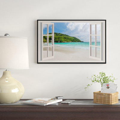 «Open Window to Calm Seashore», reproduction d'impression sur toile tendue