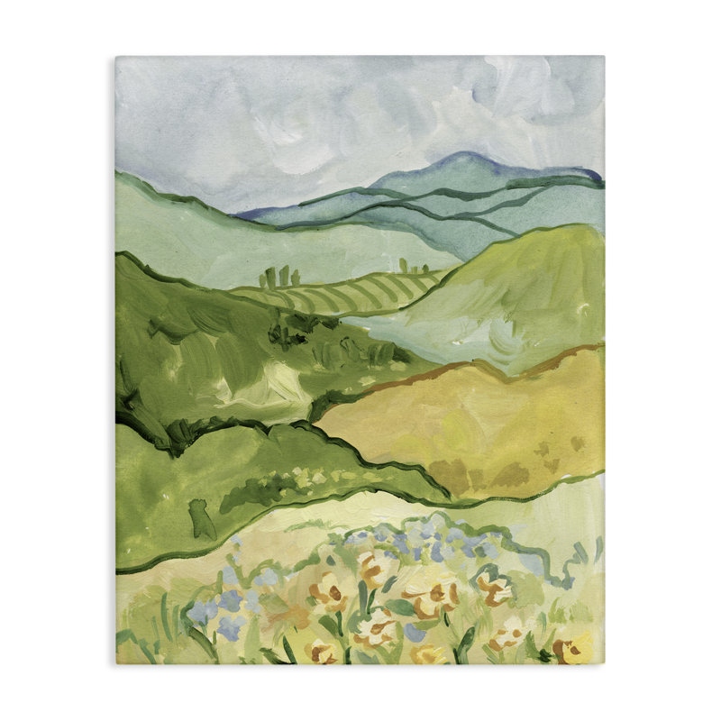 «Green Meadow Rolling Hills», art mural par Victoria Barnes, H 20 po x l 16 po