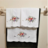 Ensemble de serviettes brodées 100% coton 3 pièces