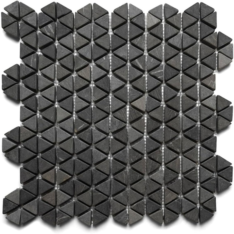 CNK Dark Grey & Grey Triangles Hexagon Marble Mosaic Tile
