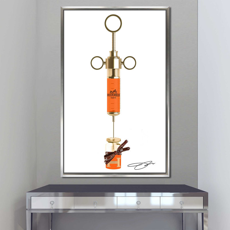Tir d'Hermès (vertical) par Jodi - impression, Cadre flottant argent, H 43,5 po x l 27,5 po x P 2 po