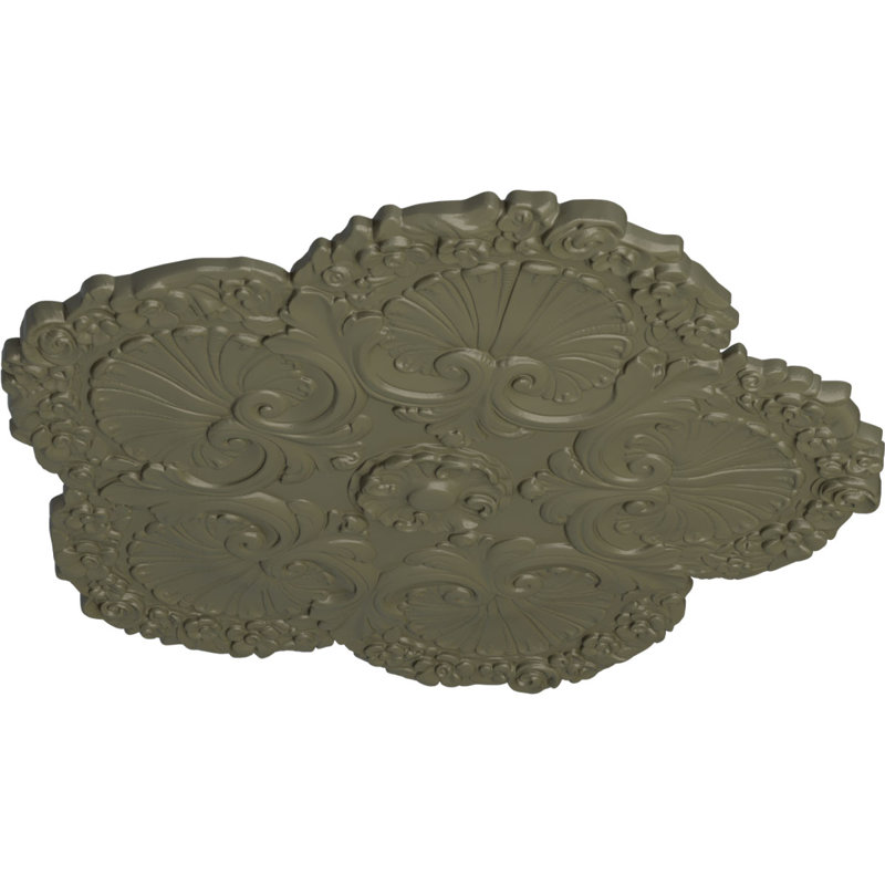 Endurathane Shell Ceiling Medallion, 25 5/8"OD x 1"P, Hand-Painted Spartan Stone Finish, Spartan Stone