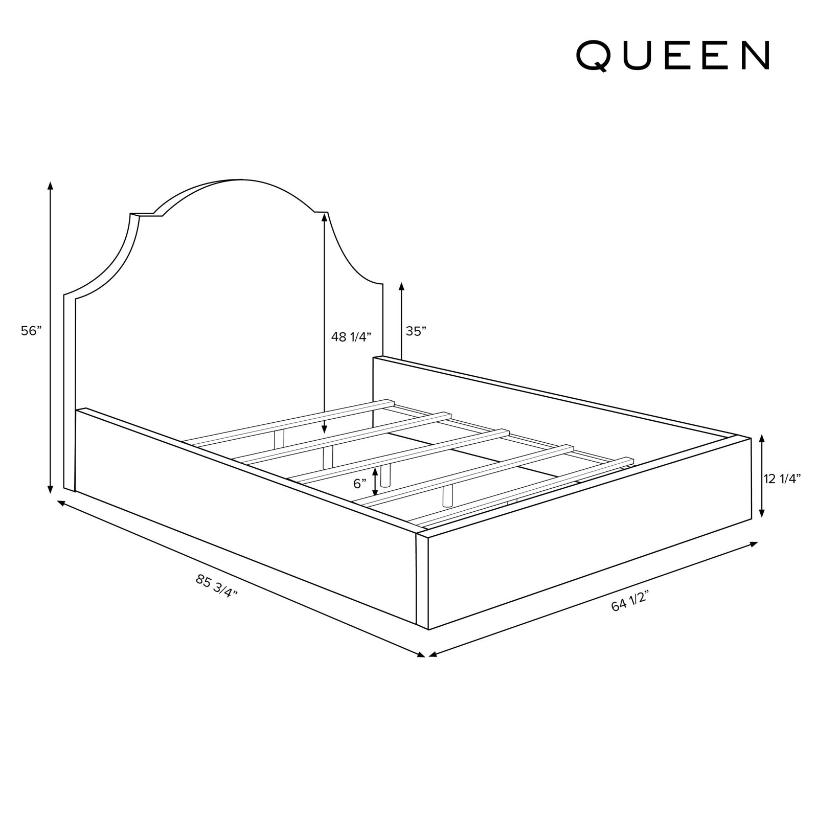 Hadley Arched Bed, Queen, Cappy Floral Mauve