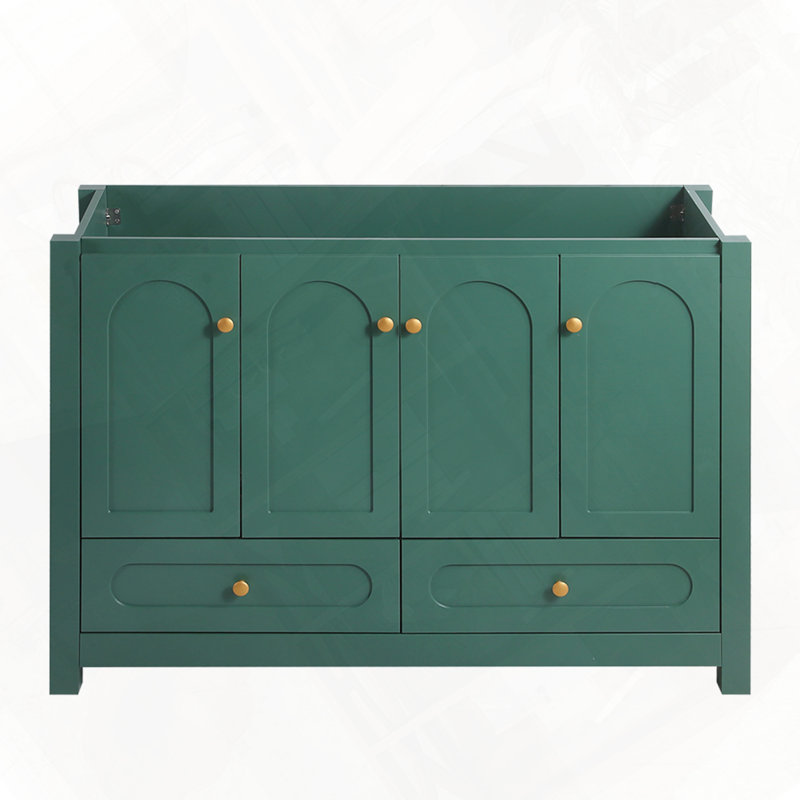 Meuble-lavabo de salle de bain avec portes à fermeture douce et tiroirs sans lavabo, Vert