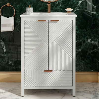 24" Free-Standing Single Bathroom Vanity With Sink