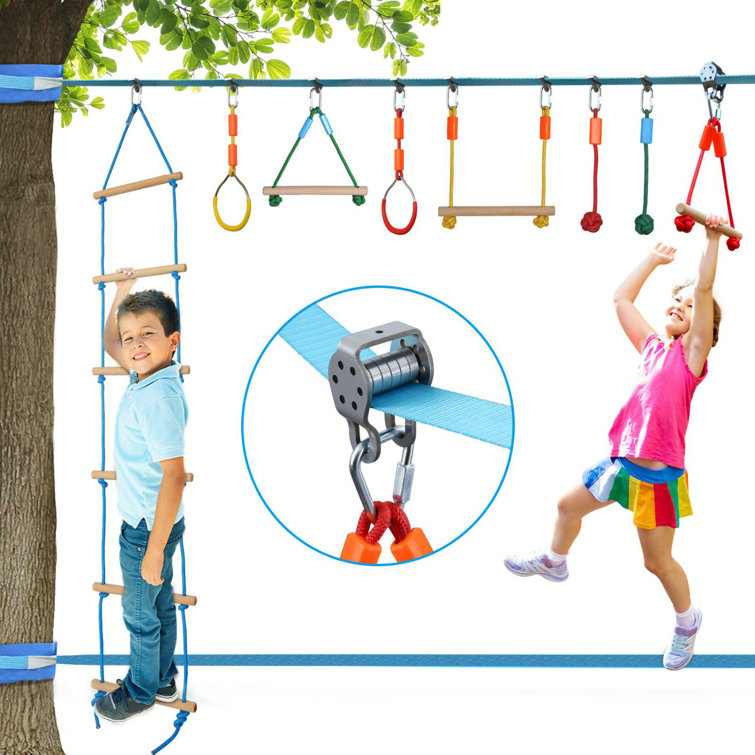 Ninja Slider Slackline Pulley - Zip Along Your Ninja Course with The Most  Fun New Accessory for Your Ninja Warrior Obstacle Course for KidsPulley for  Slackline