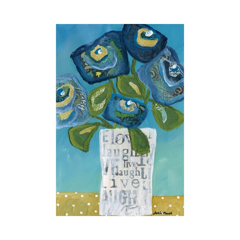 Live Laugh Love In A Vase by Jamie Morath - Print on Canvas, Wrapped Canvas, 20.32 cm H x 30.48 cm W