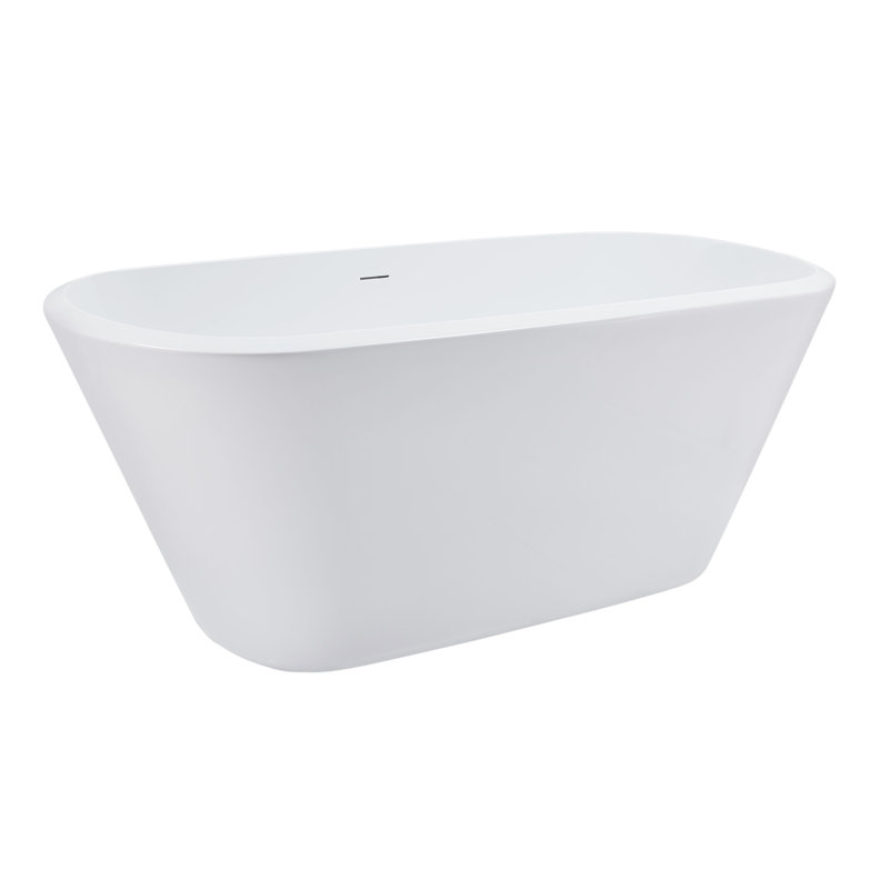 1501.1mm x 718.8mm Freestanding Soaking Acrylic Bathtub, Polished Gold