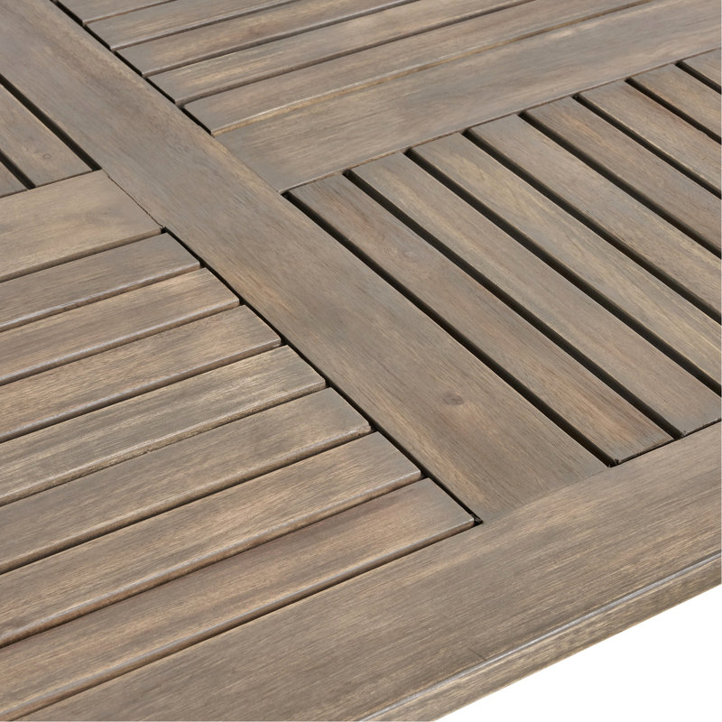Mobilier de patio 70 po en bois - gracieuse table d'apparence grise incluse