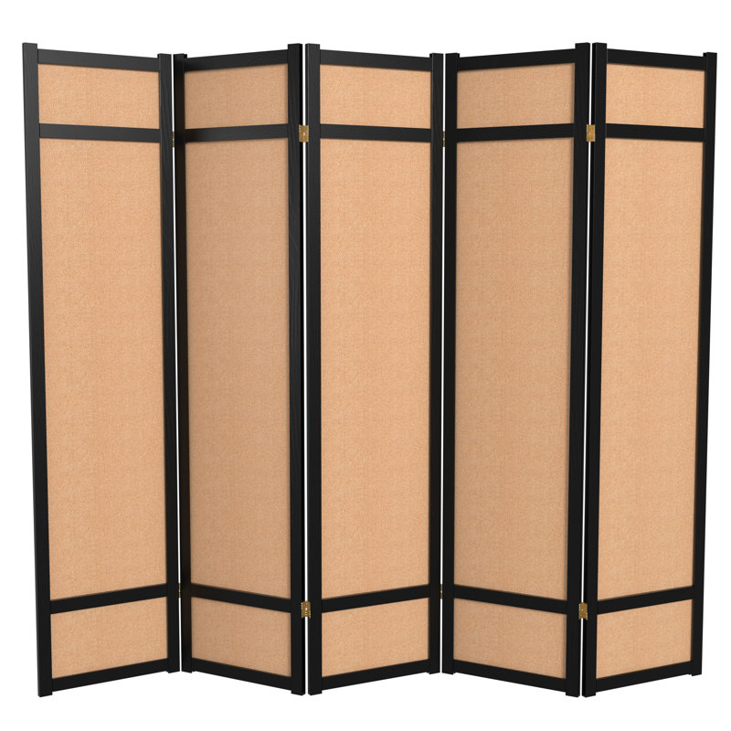 Paravent en jute 6 pi Clarke, Noir, 5