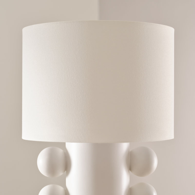 Kelly Wearstler Tiglia Tall Table Lamp, Plaster White, 20.5" H x 14.75" W x 14.75" D
