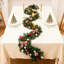 Guirlande de Noël artificielle 6 pi avec pommes de pin, baies rouges et boules, décorations de Noël pour escalier de manteau de cheminée