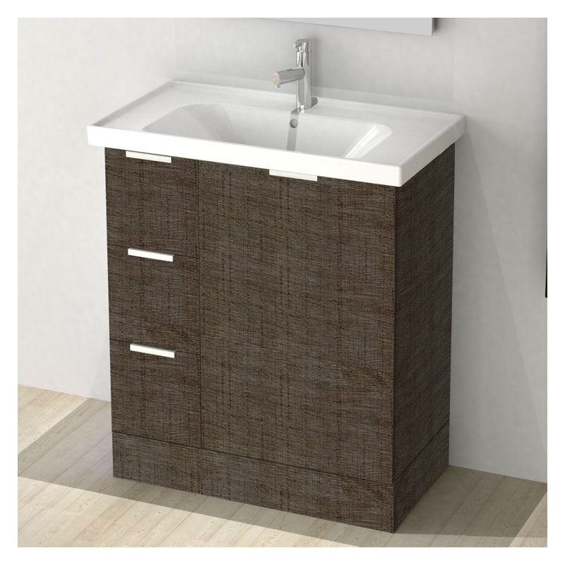 Ensemble de meuble-lavabo simple 31 po Waloomi, Chêne gris
