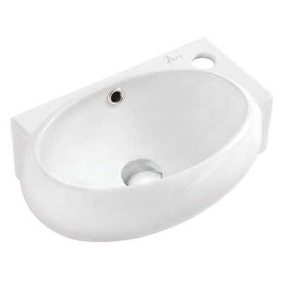 Dawn USA 11 " Ceramic Oval Bathroom Sink and Overflow Hole