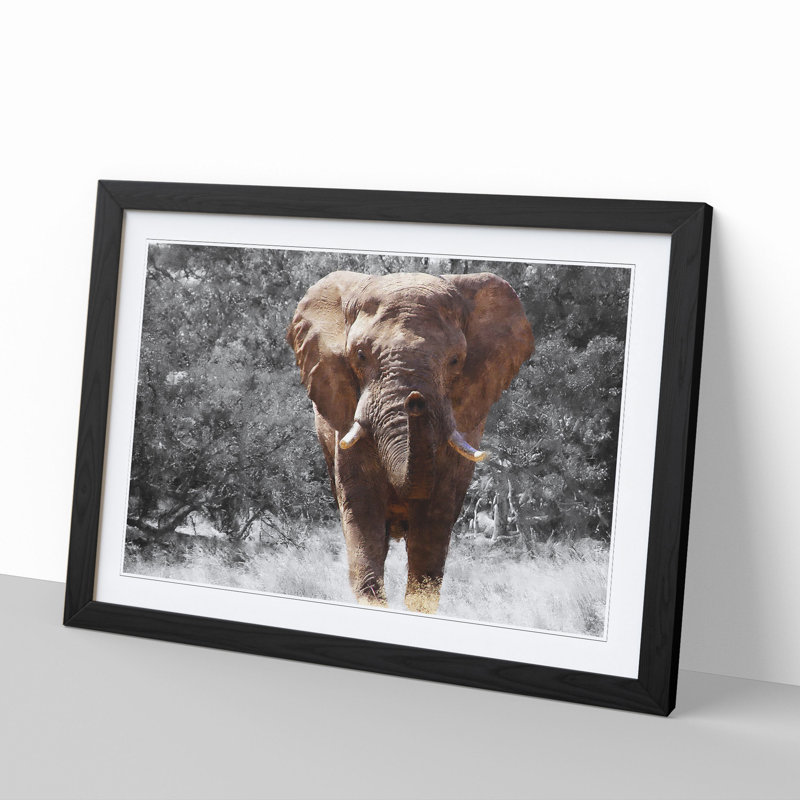 Elephant Vol.1 - Picture Frame Graphic Art, Black Framed, 48cm H x 65cm W x 2cm D