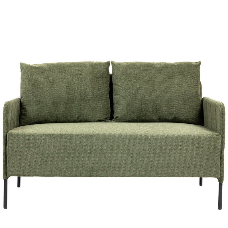 132cm Modern Chenille Upholstered Loveseat Sofa, Green
