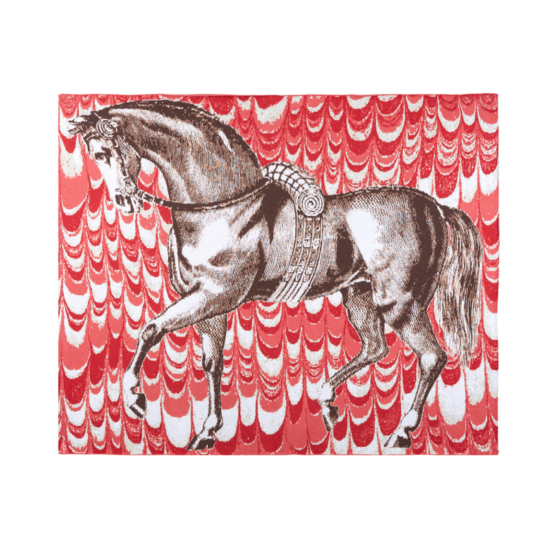Knitted Throw Blanket, Rosso