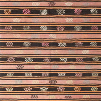 Tapis brun/gris/crème contemporaine