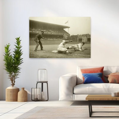1920S 1926 Baseball Player Sliding Safe Into Third Base Cleveland Indians Vs Athletics At Shibe Park Philadelphia Pa Usa Classic Retro Vintage Urba...