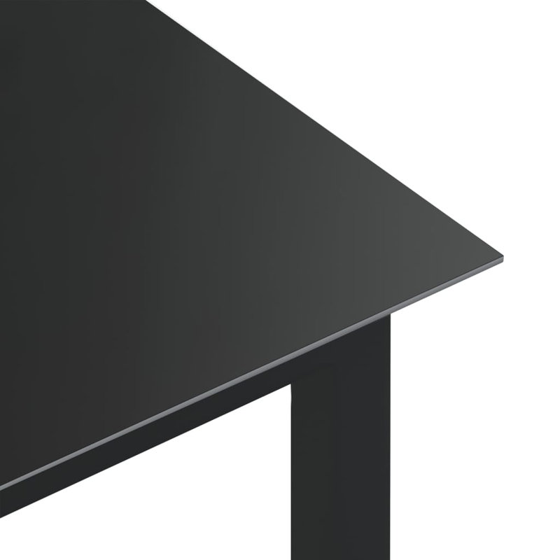 Engela Square Metal Outdoor Dining Table , 80cm cm W 80cm cm D, Black