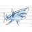 'Shark Outline' Art Print on White Wood-61297360