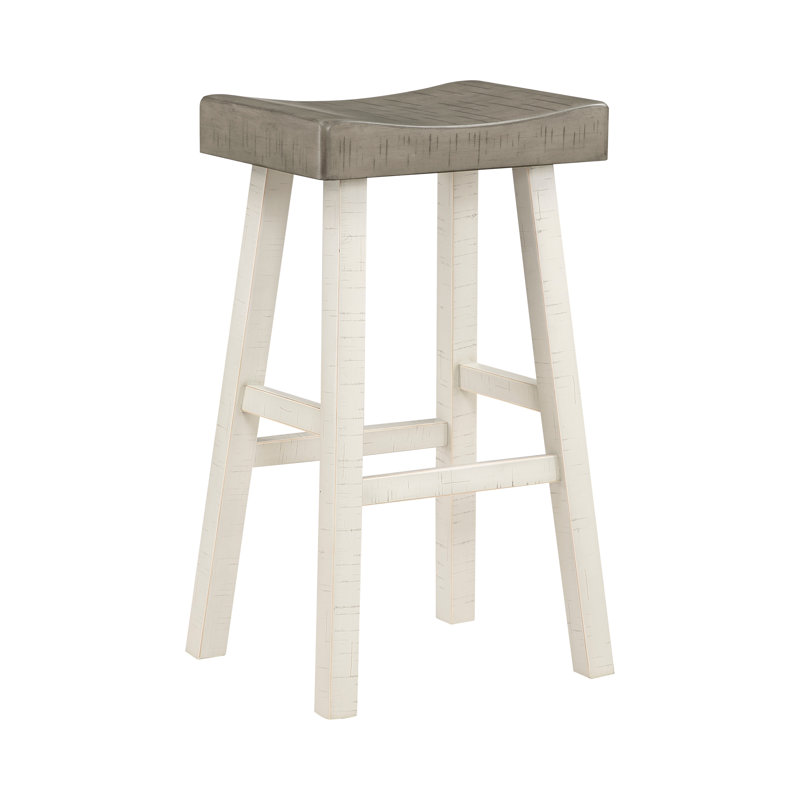 Counter Stool, Bar Stool (29" Seat Height), Coffee/White