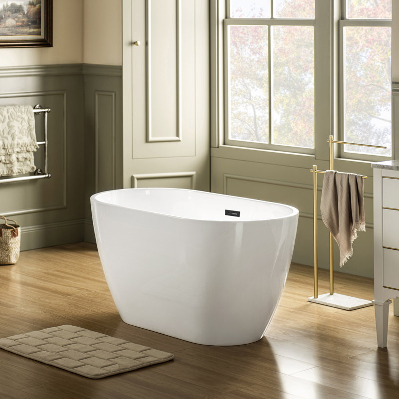 48'' x 26'' Soaking Acrylic Bathtub, Matte Black