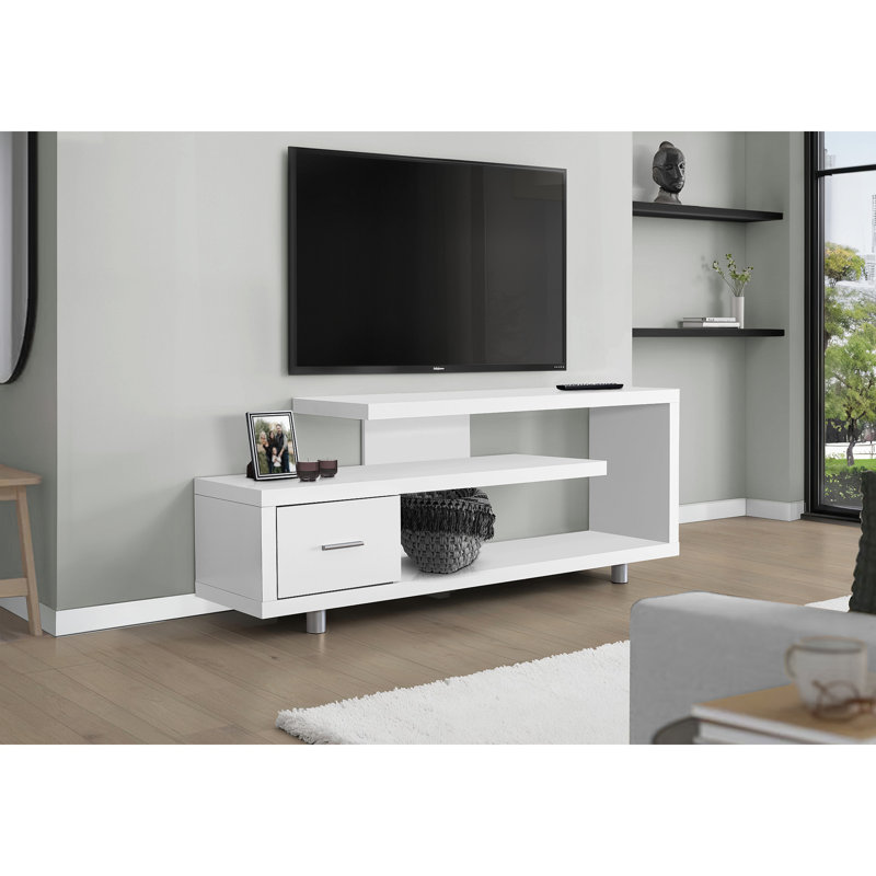 Meuble télé de 60 pouces de style bureau, centre multimédia, armoire de rangement, salon, chambre à coucher, tableau blanc composite.