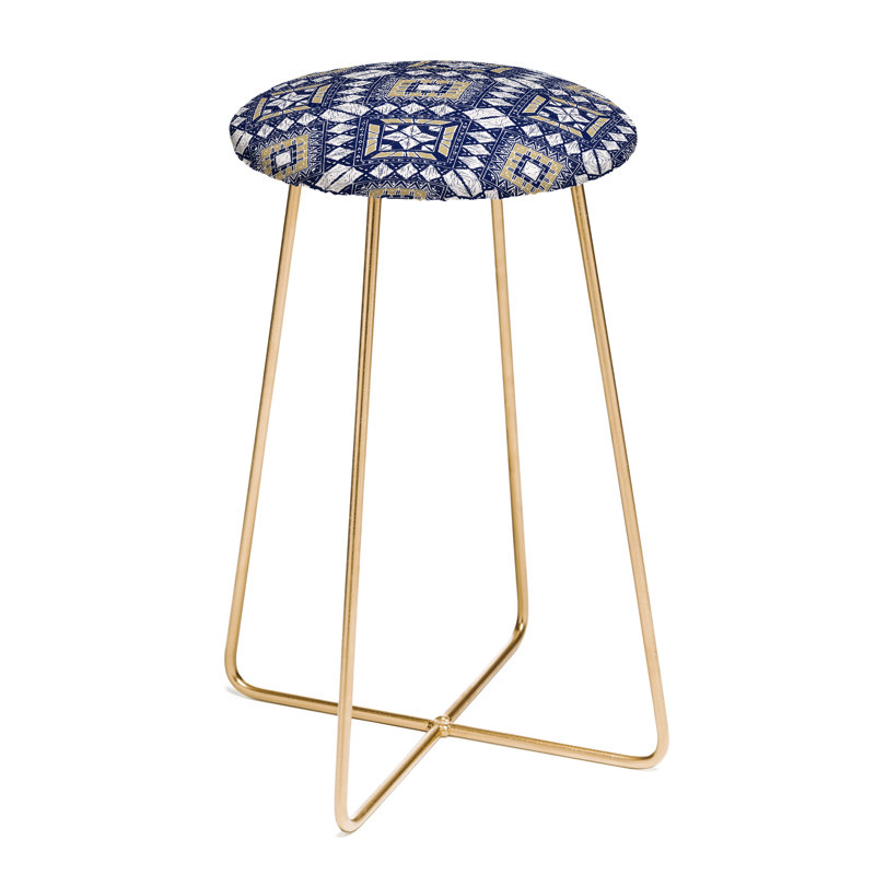 Upholstered Faux Leather Counter Stool