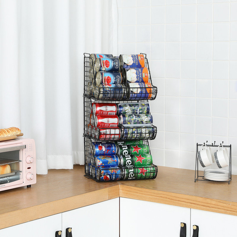 Grand support de rangement empilable à 3 niveaux avec séparateur