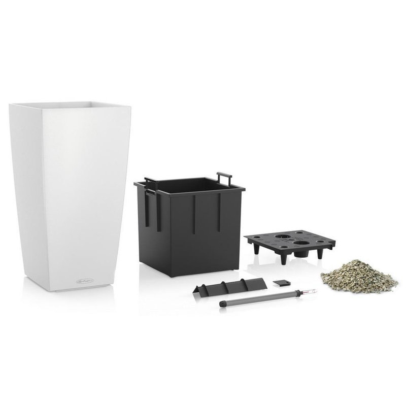 Cubico Planter, White, 56cm H x 30cm W x 30cm D