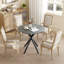Table de salle à manger ronde, table de cuisine industrielle avec pieds croisés en acier-300397465-300397461-300397457