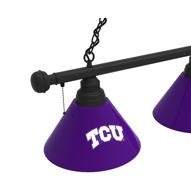 3 - Light Pool Table Lights Pendant, Black, TCU Horned Frogs